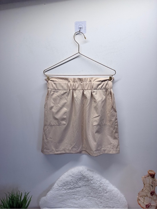 Revamped Dresses & Skirts - 26” Revamped Beige Pocketed Light Weight Mini Paper Bag Waist Skirt 👗